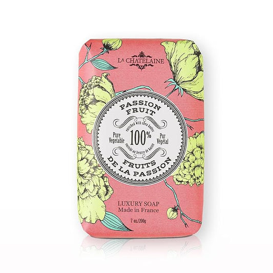 La Chatelaine Luxury Bar Soap | Natural Shea Formula (Passion Fruit, 7 oz)