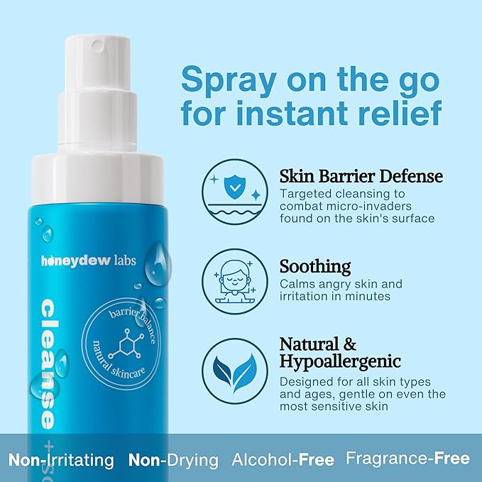 Honeydew Labs - Hypochlorous Acid Spray - HOCL - Hypoallergenic Skin Toner Cleanse and Soothe Sensitive Face - Acne - Eczema - Bacne - Eyelid - Pre Post Workout (Mini Bundle Pack - 2fl + 2 fl)