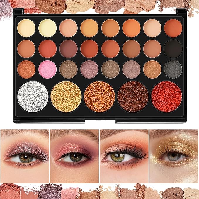 All In On Makeup Eye Set Cosmetics Kit for Teens and Adults, Includes Eyeshadow, Make Up Brushes, Mascara, Eyebrow Pencil, Eyeliner