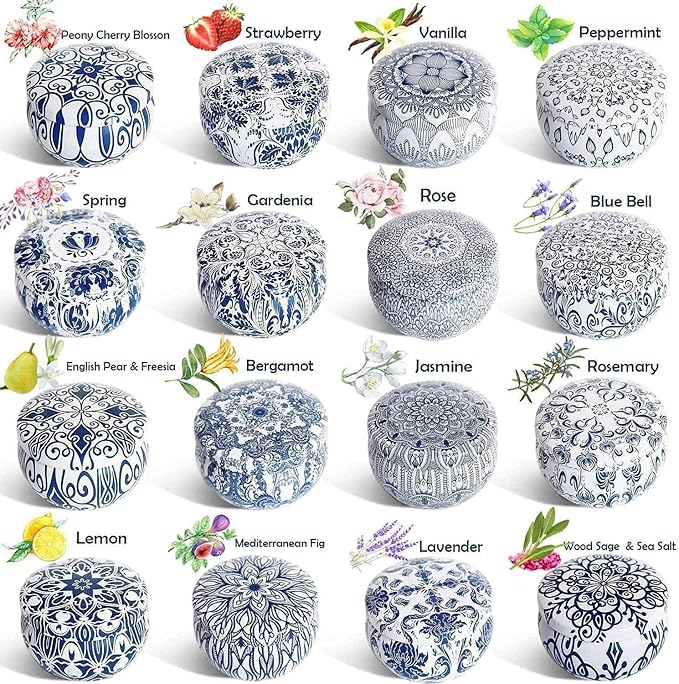 Set of 16 Pack Scented Candle Gifts Travel Tin Jar Candles for Home 2.5 OZ Scented Candles for Mom for Christmas, Birthday, Thanksgiving, Mother's Day.