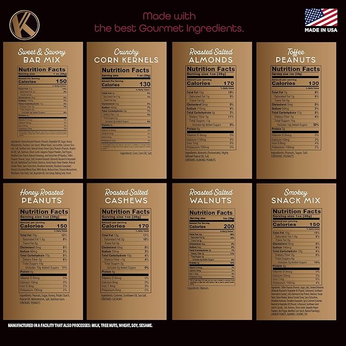 KREMERY Gourmet Nut Gift Basket - Mixed Nuts Gift Basket in Seagrass Tray with Ribbon (8 Assortments) Healthy Snack Care Package, Food Assortments