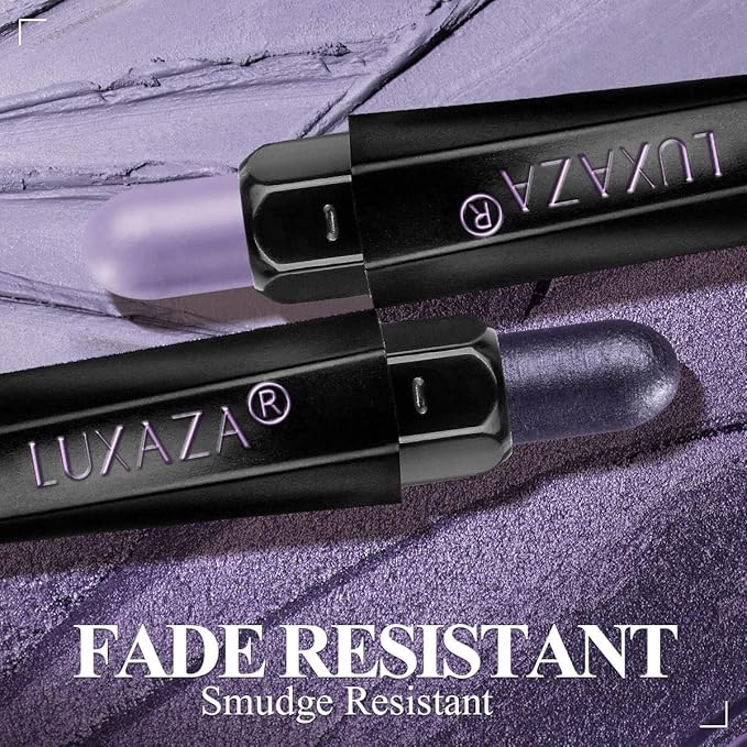 6 PCS Neutral and Brown Metallic Eyeshadow Stick Pencil Crayon,Champagne Shimmer Cream Eye Brightener Stick Highlighter Makeup,Pro Waterproof & Long Lasting