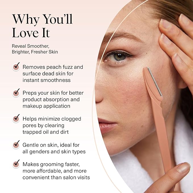 Kitsch Dermaplane Razor for Women Face – Face Razors for Women & Men, Eyebrow Trimmer & Face Shaver – Exfoliating Facial Razor & Skin Care Tool for Smoother Skin - Terracotta, 6 pcs