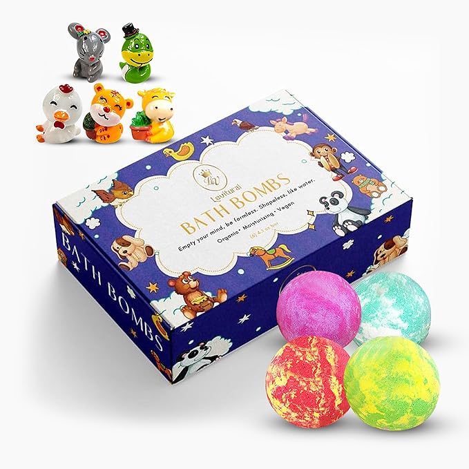 Levitural Bath Bombs – Fun & Educational Bath Time Gift Set – Fizzing Bath Bombs with Animal Toys & Figures – Safe and Exciting Gift in Multiple Package Options (Set of 12)