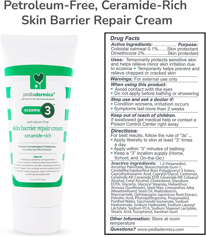 Easy as 1-2-3 Eczema Management System: Eczema1 Ultra-Gentle Cleansing Primer (x1), Eczema2 Manuka Flare Control Spray (x1), Eczema3 Ceramide-Rich Skin Barrier Repair Eczema Cream for Kids (x3)