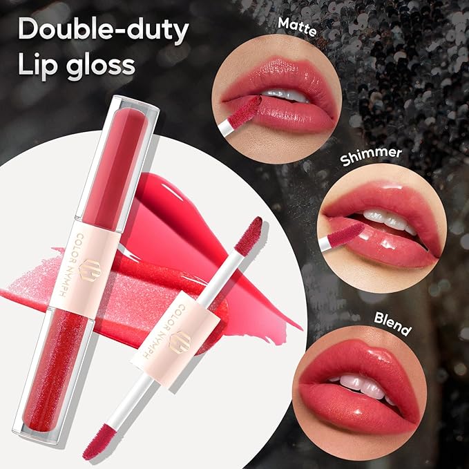 Color Nymph All in One Makeup Kit for Women & Girls, Cosmetics Gift Set with Sequin Shoulder Bag Includes Eyeshadow Palette, Lip Gloss, Lipstick, Liquid Blush, Eyeliner, Eyebrow pencil, Mascara, Brush