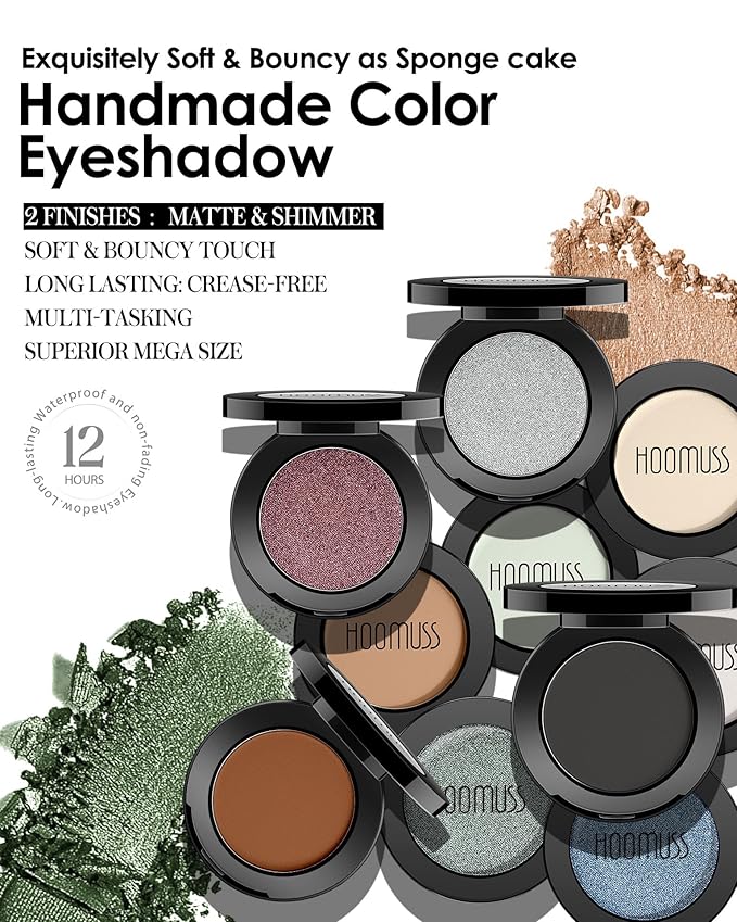 Burgundy Red Eyeshadow Shimmer Handmade Gothic Eye Sahdow Makeup Palette for Halloween Pigmented & Long Lasting Dark Red Matte Eyeshadow- WineRed