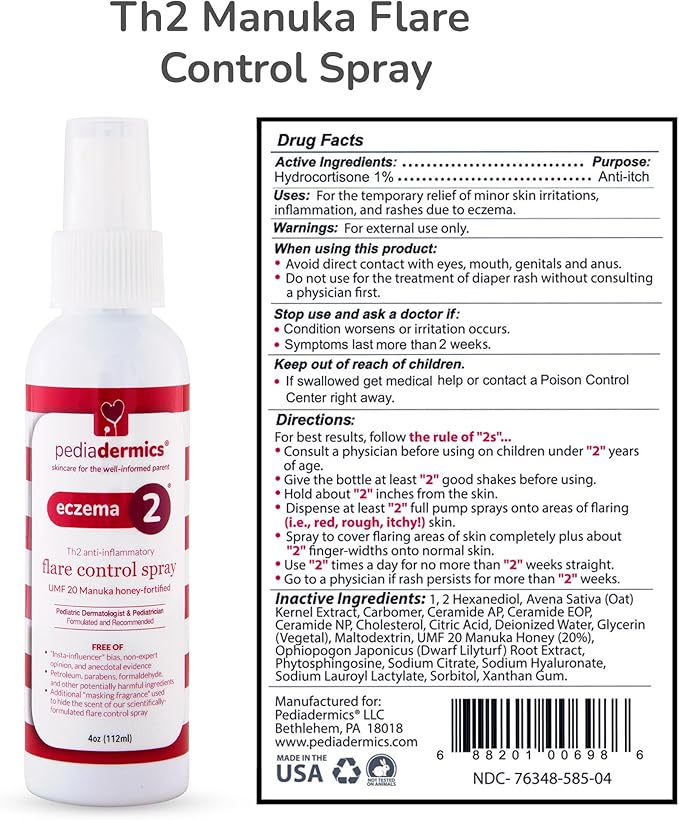 Easy as 1-2-3 Eczema Management System: Eczema1 Ultra-Gentle Cleansing Primer (x1), Eczema2 Manuka Flare Control Spray (x1), Eczema3 Ceramide-Rich Skin Barrier Repair Eczema Cream for Kids (x3)