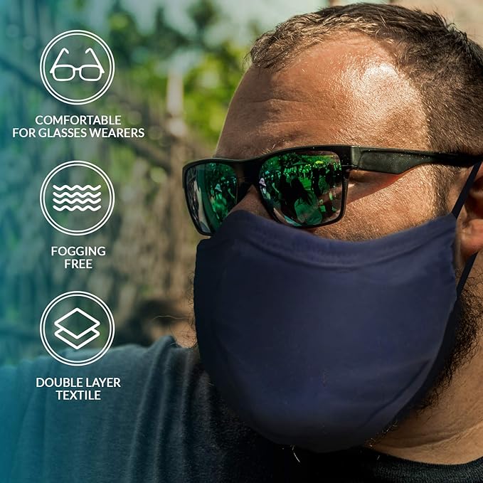 TUFF Face Mask Adult XL Large Size 3 Pack- C Shaped Design Making Breathing Easier