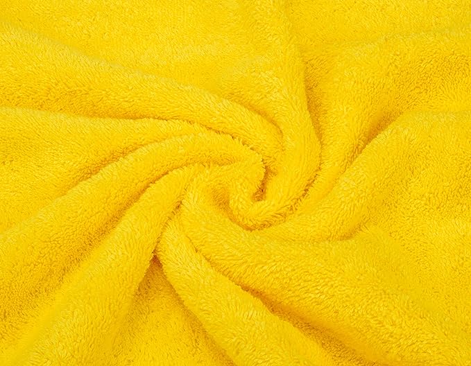 American Soft Linen Luxury 6 Piece Towel Set, 2 Bath Towels 2 Hand Towel 2 Washcloths, 600 GSM 100% Cotton Turkish Towels for Bathroom, Yellow Towel Sets