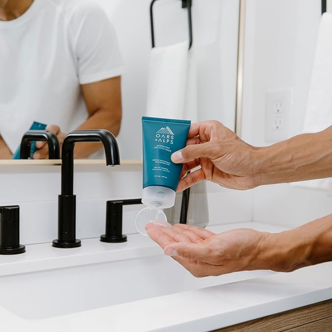 Oars + Alps Hydrating Gel Face Wash, Daily Gentle Face Cleanser with Prickly Pear Extract & Hyaluronic Acid, Hydrating & Moisturizing, Sulfate- Free, Paraben-Free, 5oz