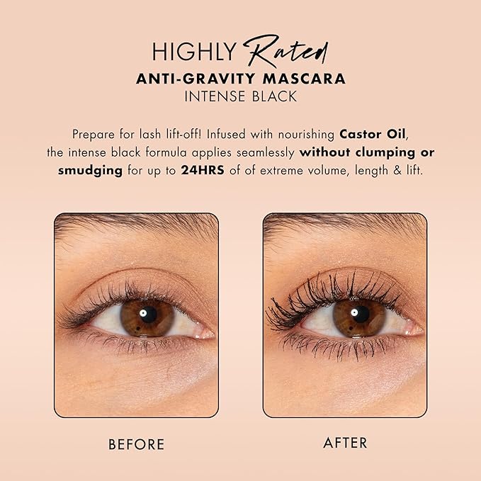 Milani Mascara Volume and Length, Highly Rated Anti-Gravity Black Shade with Castor Oil and Molded Hourglass Shaped Lash Coating Mascara Wand