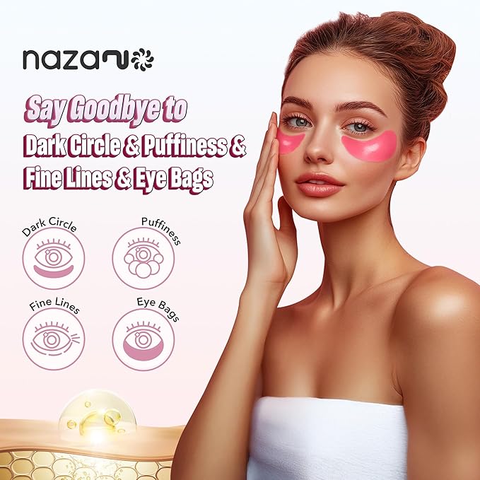 Anti-Aging Under Eye Patches - 60 PCS for Puffy Eyes, Dark Circles, Bags, Wrinkles with Niacinamide, Caffeine, Hydrolyzed Collagen & Centella Asiatica