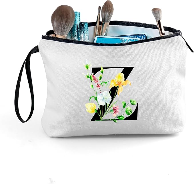 SEAMOON Initial Gifts,Monogram Gifts,Monogrammed Gifts for Women,Gifts for Mom from Daughter,Bride Gifts,Cosmetic Bag with Mirror,Sister Birthday Gift Ideas,Personalized Gifts,Christmas Gifts,Z