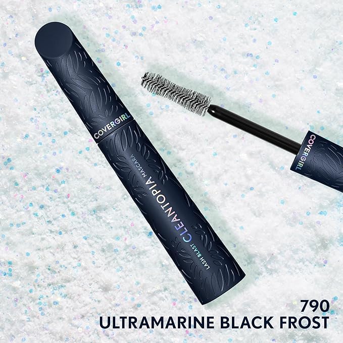 CoverGirl Lash Blast Cleantopia Volume Mascara, 790 Ultramarine Black Frost, Vegan Formula, Clean, Volumizing, for Sensitive Eyes, Doesn't Smudge, 0.32oz