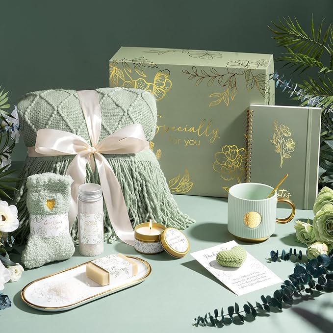 Self Care Gifts for Women Get Well Soon Gift Baskets, Unique Christmas Birthday Gifts for Women Spa Care Package, Sympathy Inspirational Thinking of You Gift Set for Mom Sister Friend Wife Girlfriend