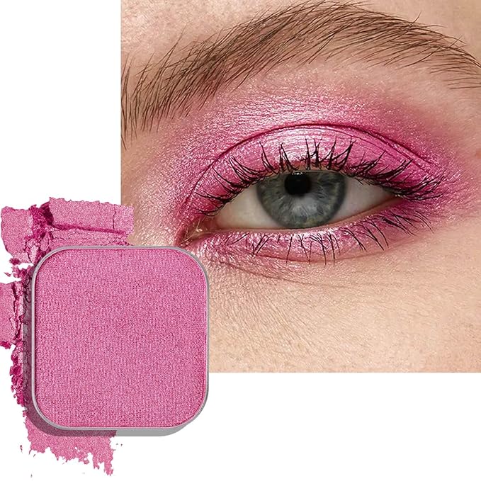 Single Pink Eyeshadow Matte Shimmer Highly Pigmented Blendable Longwear Powder in Magnetic Refill Pan for Custom Palette Easy to Apply and Remove (Fairy Bloom)