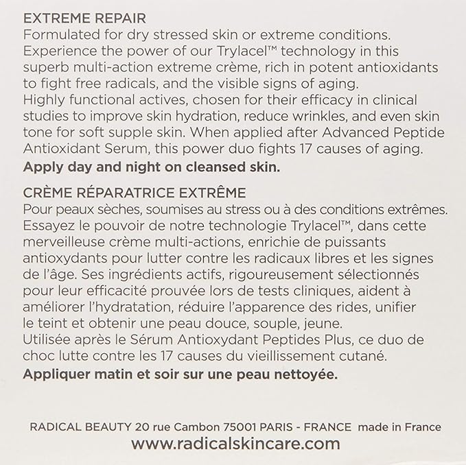 Radical Skincare Extreme Repair - Provides Deep Hydration, Boosts Firmness - For All Skin Types Including Sensitive Skin - Paraben & Cruelty Free (1.7 Fl Oz)