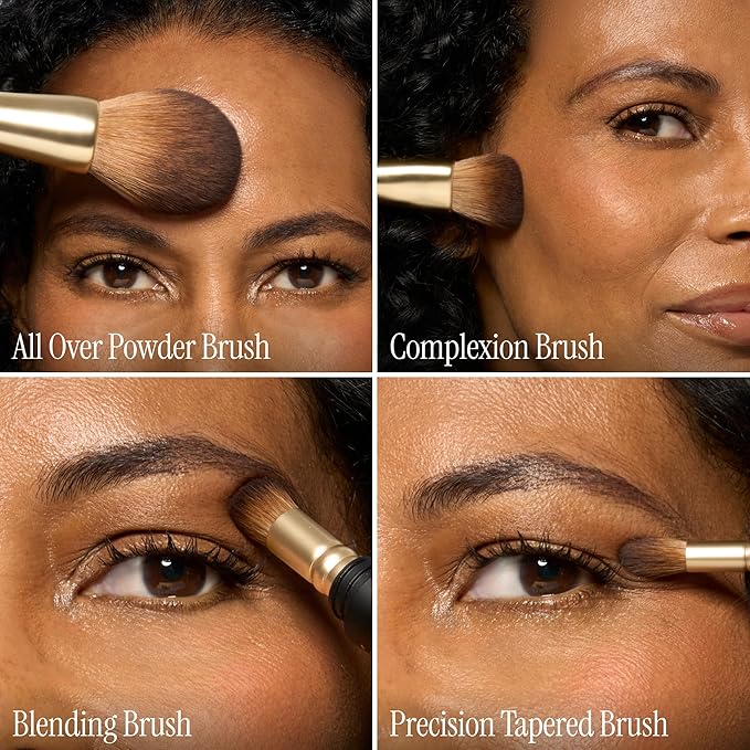 LAURA GELLER NEW YORK Geller To-Go 4-in-1 Travel Makeup Brushes - Interchangable Portable Makeup Brush for Travel - Includes Face and Eyeshadow Brushes for Makeup On the Go