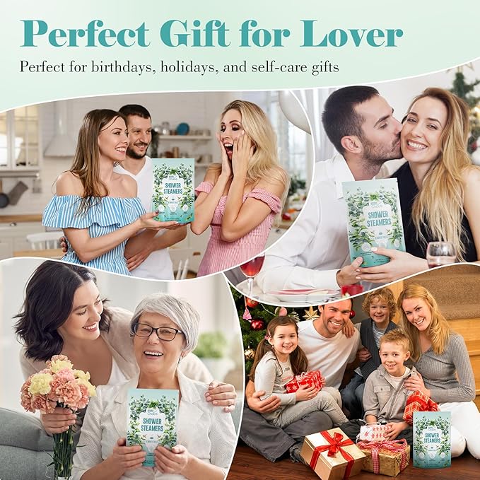 W&E Choice Shower Steamers Aromatherapy 18 Pcs- Shower Bombs Birthday Gifts for Women, Eucalyptus Mint Essential Oils for Daily Relaxation & Stress Relief, Christmas Gift for Women, Mom, Wife