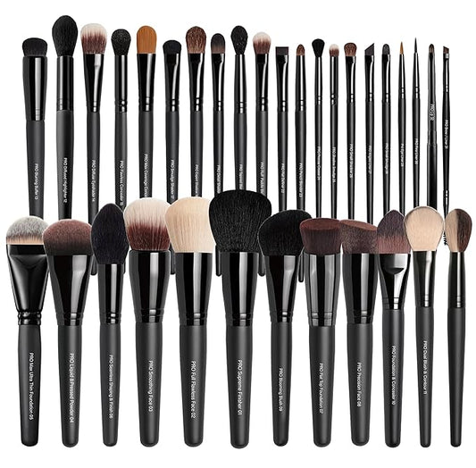 Bueart Design 32PCS Professional Makeup Brushes Set,Makeup brushes Kit with Premium soft hair for Foundation,Powder,Cream,Blush,Contour,Concealer,Bronzer,Eyeshadow,Blending For Pro Make up