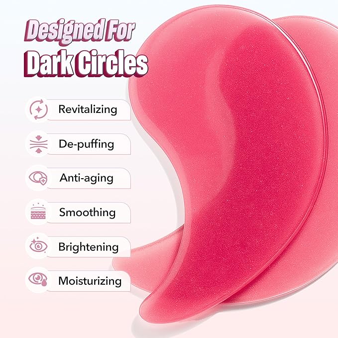 Anti-Aging Under Eye Patches - 60 PCS for Puffy Eyes, Dark Circles, Bags, Wrinkles with Niacinamide, Caffeine, Hydrolyzed Collagen & Centella Asiatica