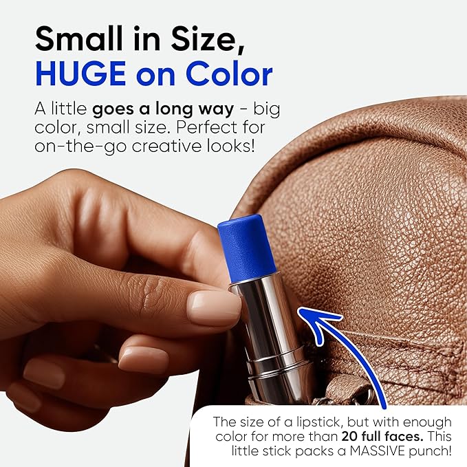 Blue Squid PRO Blue Face Paint Stick - Waterproof Blue Body Paint for Skin Adults & Kids Eye Black Baseball, Eyeblack Softball - Hypoallergenic Twist-Up Non-Toxic Makeup Stick for Cosplay, Sports, SFX