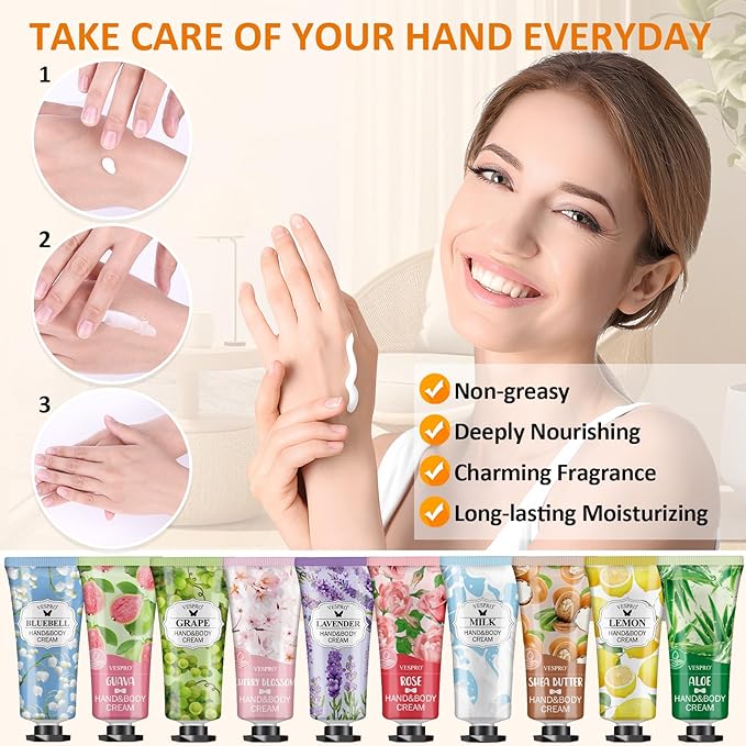 126 Pack Hand Cream Set for Women, Bulk Hand Lotion Travel Size for Dry Cracked Hands, Mini Hand Lotion for Bridal Shower Favors, Thank You Gifts, Employee Appreciation Gifts and Birthday Gifts