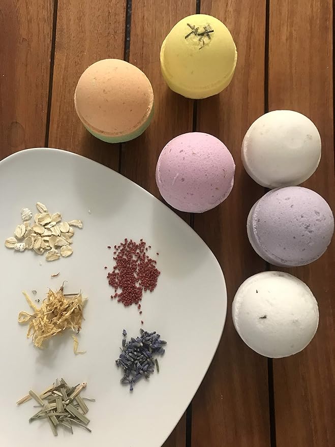 Variety Pack Bath Bombs 2.5 oz. Each Cocoa Butter and Plant-Based Ingredients Support Refugee Employment in USA (Variety 12 Pack)