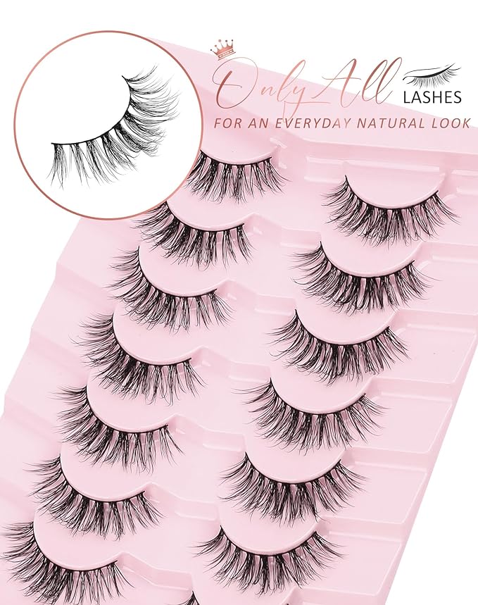 Onlyall Wispy Lashes Natural Flared False Eyelashes Fake Lashes DK82