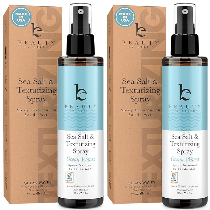 Sea Salt Spray for Textured Beach Waves & Volume - USA Made with Organic Ingredients, Texturing & Volumizing Spray for Fine Hair for Men & Women