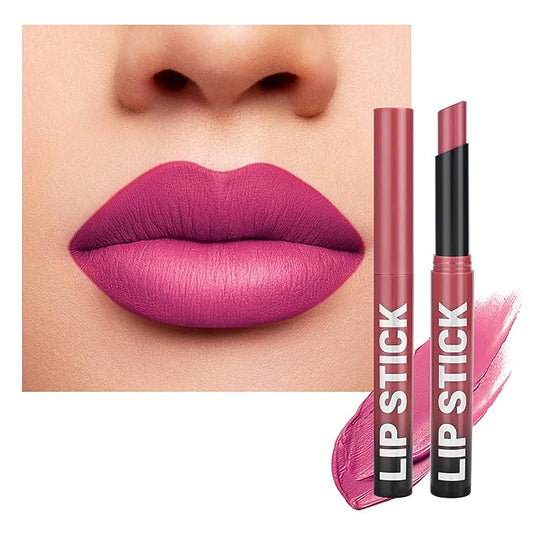 Light Purple Matte Lipstick，Creamy Silky Matte+Lipsticks，Hydrating Balm-in-Lipstick，Velvety Finish for Women Daily Lip Makeup，High-pigment Formula，Easy to use and color，Vegan & Cruelty-Free 03#