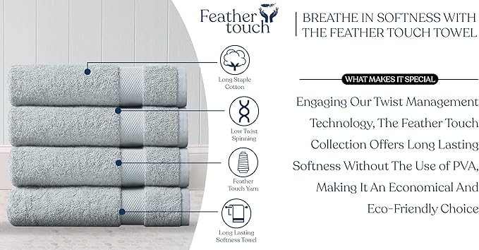 Delara Organic Cotton Luxuriously Plush Bath Sheet Pack of 4 | GOTS & OEKO-TEX Certified | Premium Hotel Quality Towels | Feather Touch Technology|650 GSM Long Staple|Soft, Quick Dry & Ultra-Absorbent