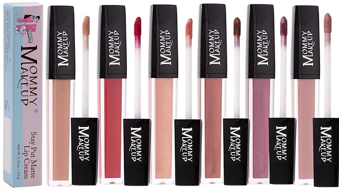 Mommy Makeup Stay Put Matte Lip Cream - Kiss-proof, Transfer-proof, Waterproof, Long Lasting Lipstick - Non-Drying Formula Infused with Vitamin E (Madonna)