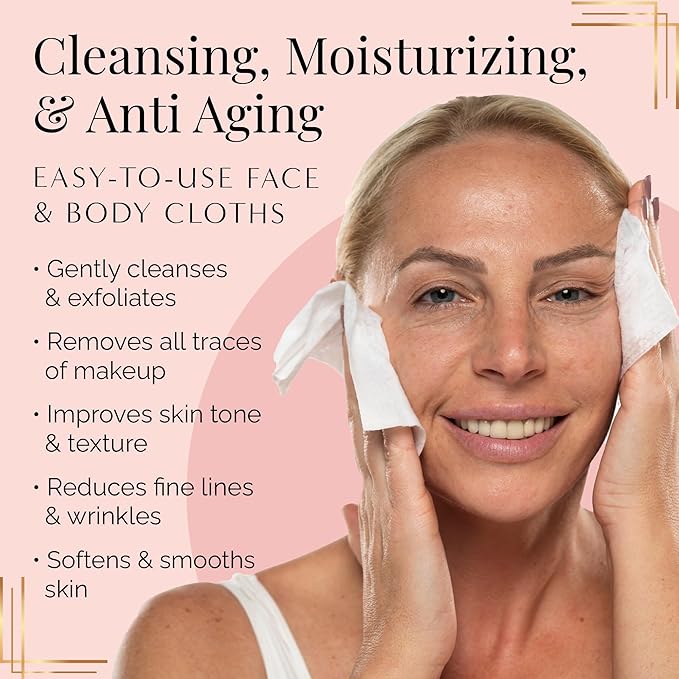 Nakery Makeup Remover Wipes for Face, 5-in-1 Infused Cleansing Towelettes, Gentle Exfoliating Wipe for Women, Eye Makeup Eraser for Sensitive Skin, Anti Aging Skincare, Hydrating Formula