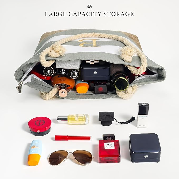 YOOLIFE Beach Bags for Women - Travel Canvas Beach Tote, Pool Waterproof Bag, Travel Essentials, Gifts for Women Birthday