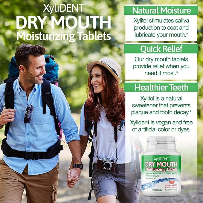 Nature's Stance XyliDENT Xylitol Tablets for Dry Mouth Relief - Stimulates Saliva, Freshens Breath, Reduces Acid Production, Fast Acting Relief, 100 Count