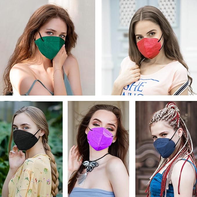 HALIDODO Face Mask 50 Pack Breathable 5-Layer Filter Efficiency≥95%