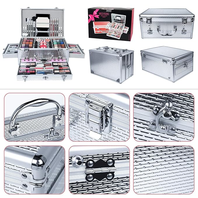 FantasyDay All-in-one Holiday Make up Gift Set | Makeup Kit for Women Full Kit Essential Starter Bundle Include Eyeshadow Palette Lipstick Blush Foundation Concealer Face Powder Mascara Lipgloss Brush