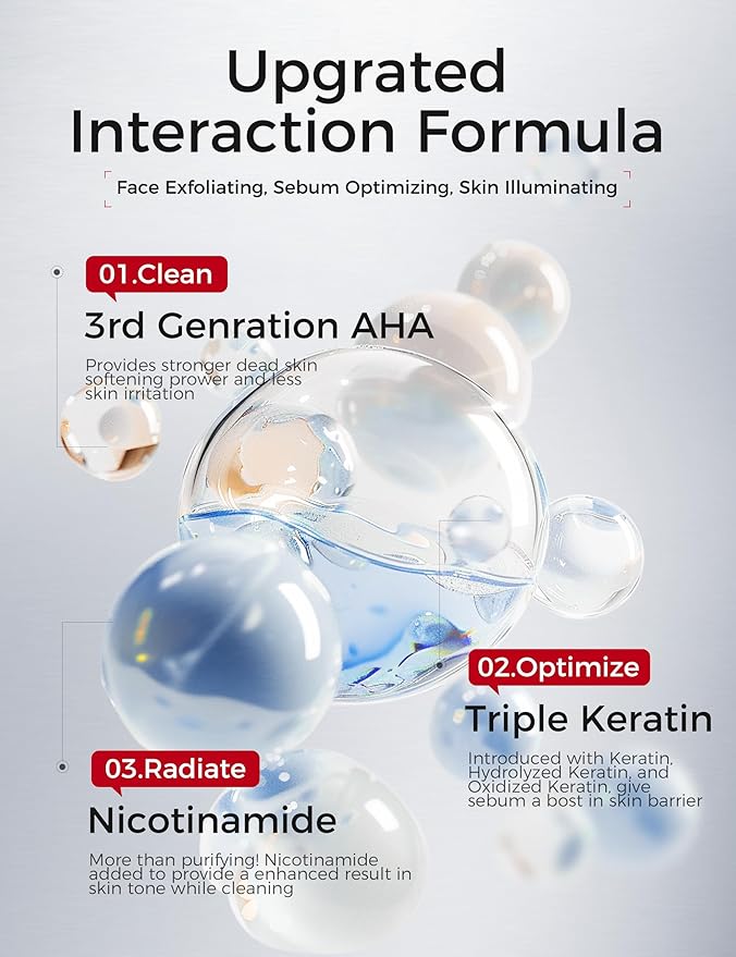 Peeling Gel for Face: Purifying Exfoliating Face Wash | Pore Cleanser with Gentle PHA & AHA, Niacinamide - Smoothing Skin Blackhead Refining Deep Cleansing Moisturizing | 7.04 OZ