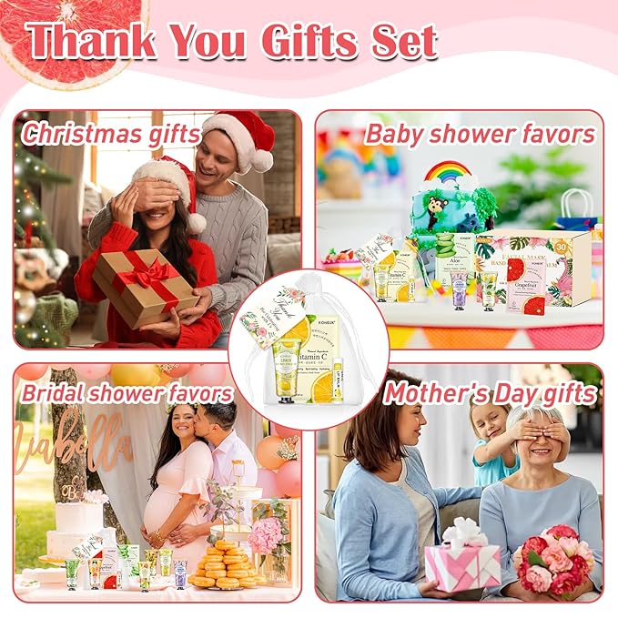 30 Pack Bulk Facial Mask, Bulk Hand Cream and Bulk Lip Balm Sets, Stocking Stuffers for Women, Thank You Gifts, Bridal Shower Favors and Christmas Gifts for Guests, Birthday Gifts, Small Gifts for Her