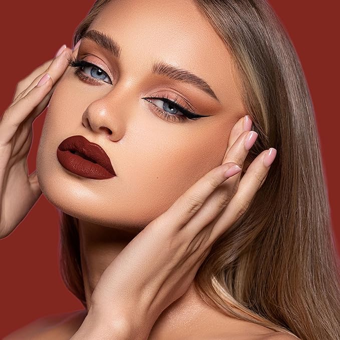 Dark Red Lipstick Matte for Women Superstay Long Lasting Lipstick Smudgeproof Dark Liquid Lipsticks Cruelty Free Lip Makeup (DM18 Oxblood Red)