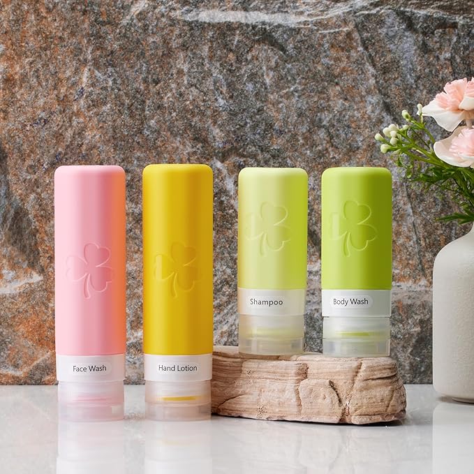 INSFIT Travel Bottles for Toiletries 23pack, TSA Approved Travel Size Toiletries, Airplane Essentials for Creams, Shampoo, Cosmetic Liquids