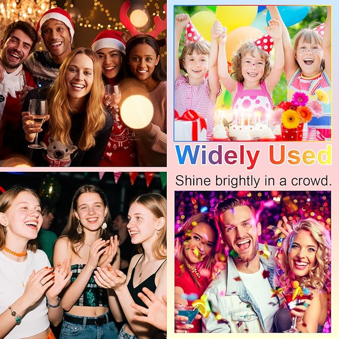 10Pcs Rainbow Face Makeup Patches, Glitter Freckles Face Tattoo for Teenagers & Young Women, Sparkle Freckles Waterproof Face Glitter Freckles for Christmas (10PcsH Rainbow)