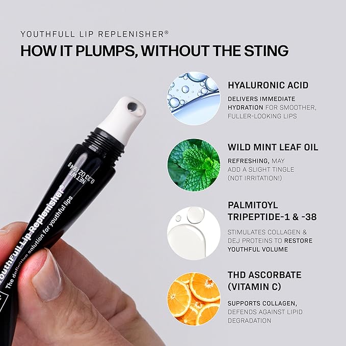 Revision Skincare YouthFull Lip Replenisher, Moisturizing Lip Plumper with Hyaluronic Acid, Volumizing, Plumping and Anti Aging, 2 Pack - 0.33 Ounce