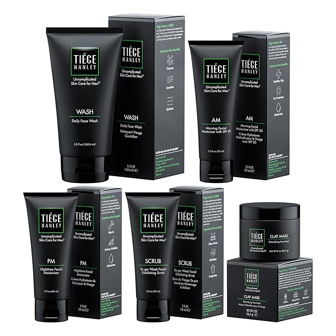 Tiege Hanley Men’s Skin Care Set 30 & 90 Days Routine (90 Day Routine - 5 Piece Set)