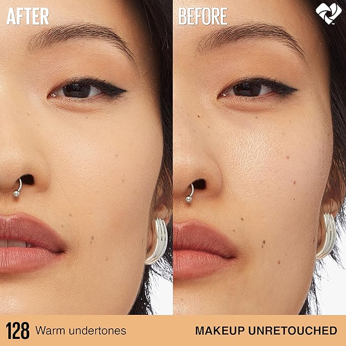 Maybelline Super Stay Lumi-Matte Foundation, Lightweight and Buildable Full Coverage Foundation Makeup For Up To 30HR Wear, 128, 1 Count