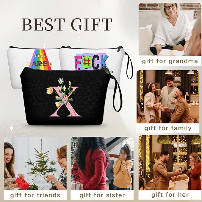 Birthday Friendship Womens Bridesmaid Proposal Coolest Gifts for Sister Teacher Coworkers Bride Personalized Travel Makeup Cosmetic Bag with Mirror Valentines Mothers Day Christmas Graduation X