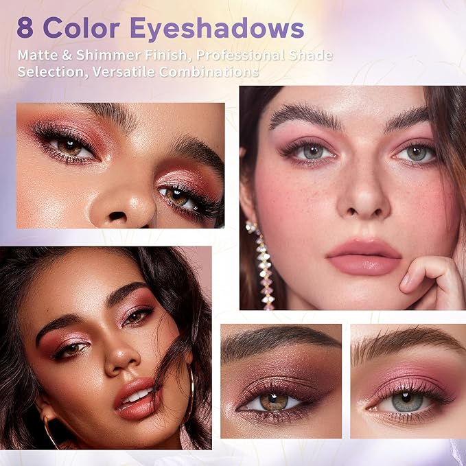 Glam Code Makeup Palette for Face, All in One Cosmetics Pallet for Women & Girls, Travel Size Make Up Palette Includes Eyeshadow, blush, Highlighter, Contour Powder, Concealer & Mirror, 02