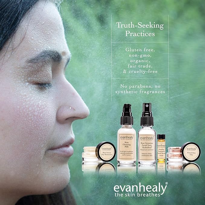 evanhealy Balancing Ritual | Rose Skin Care Set | 5 Piece Travel Face Care Kit for Combination Skin | Skincare Kit with Facial Mask & Gentle Skin Cleanser | Harmonize Oil Imbalance